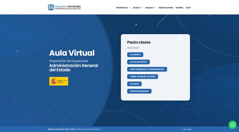 Web con aula virtual para Alejandro Hernández Ayala